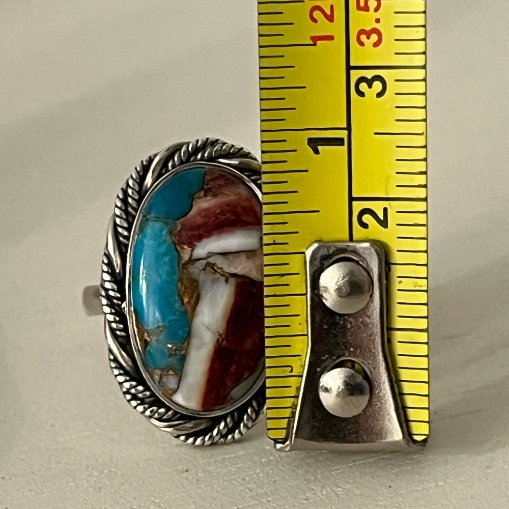 925 Solid Sterling Silver Multi Spiny Turquoise G… - image 7